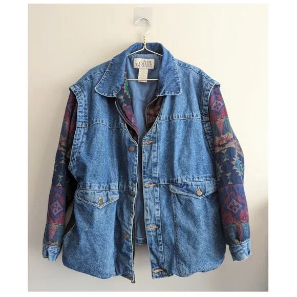 Ash Creek Trading Tapestry Southwestern Denim Jacket - Picture 1 of 14